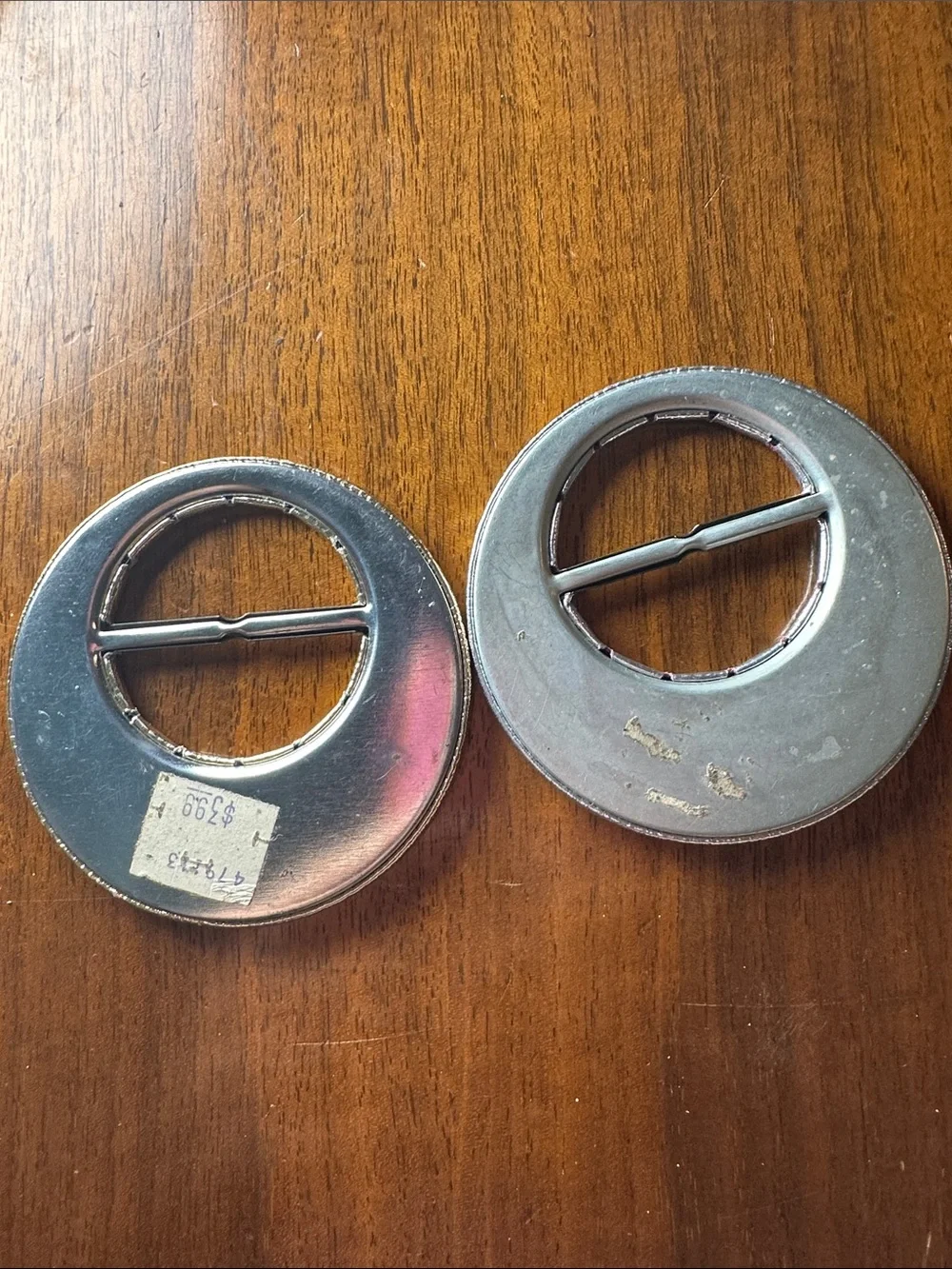 Vintage 80s Gold & Silver Round Belt Buckles